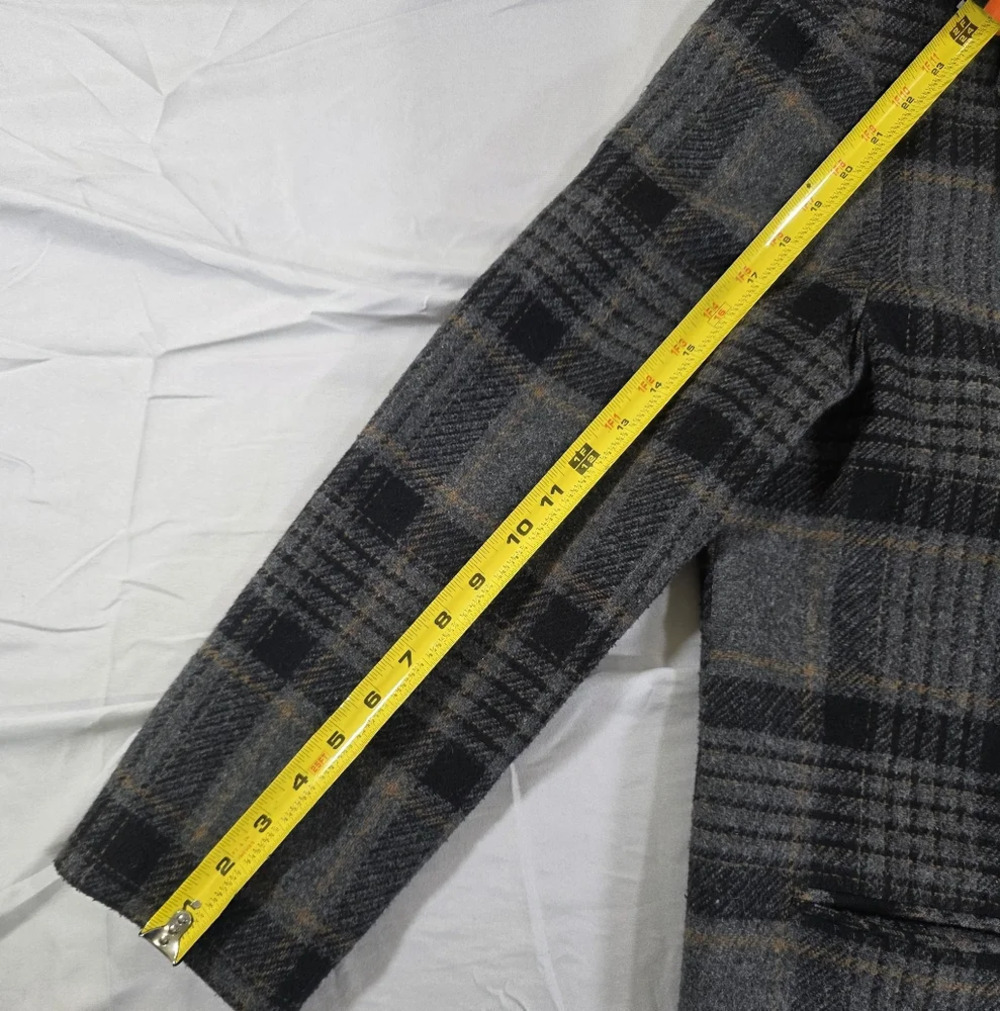 Requirements Black and Gray Plaid Wool Blend Blazer - Picture 7 of 9
